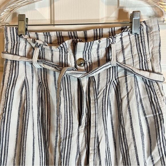Madewell Baltic Striped Paper Bag Pants, Size 2.  Linen Blend.  Great Condition! - Picture 10 of 10